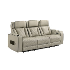 Regal Leather-gel Power Reclining Sofa Cream Regal Leather-gel Power Reclining Sofa Cream